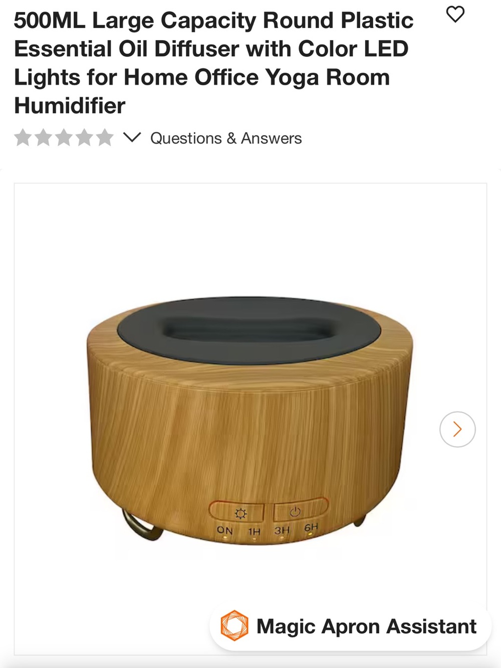 Wood Grain Essential Oil Diffuser with LED